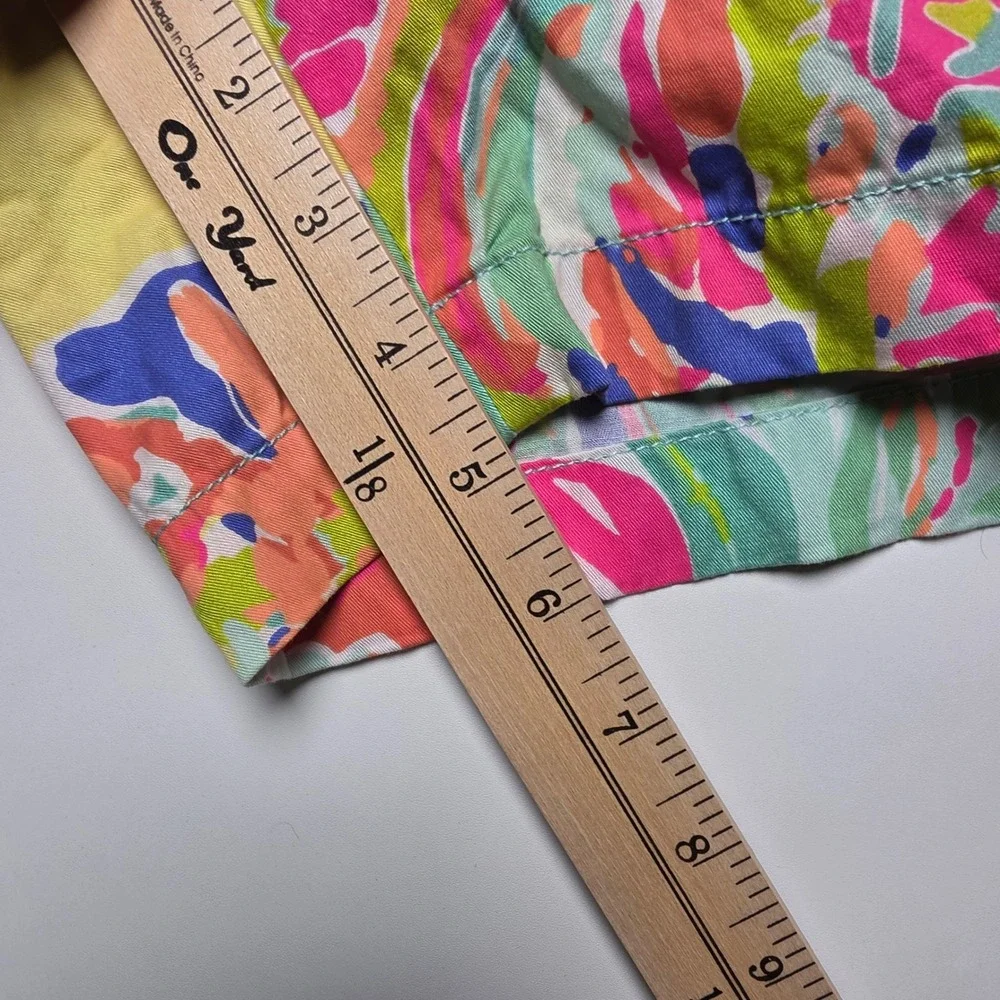 Lilly Pulitzer Womens Size 00 Pink Green Floral Callahan Shorts Tropical Chino